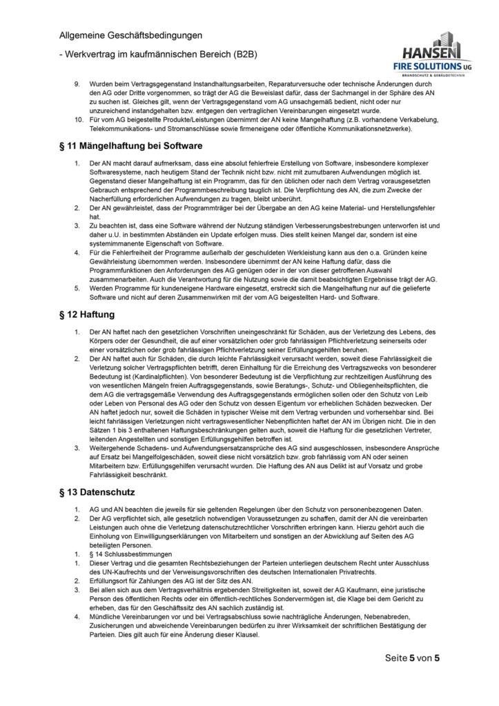 Allgemeine Geschäftsbedingungen B2B Seite 5