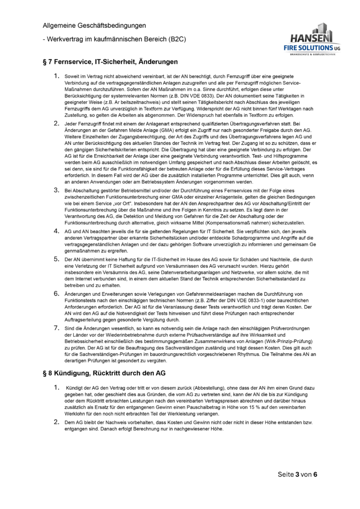 Allgemeine Geschäftsbedingungen B2C Seite 3