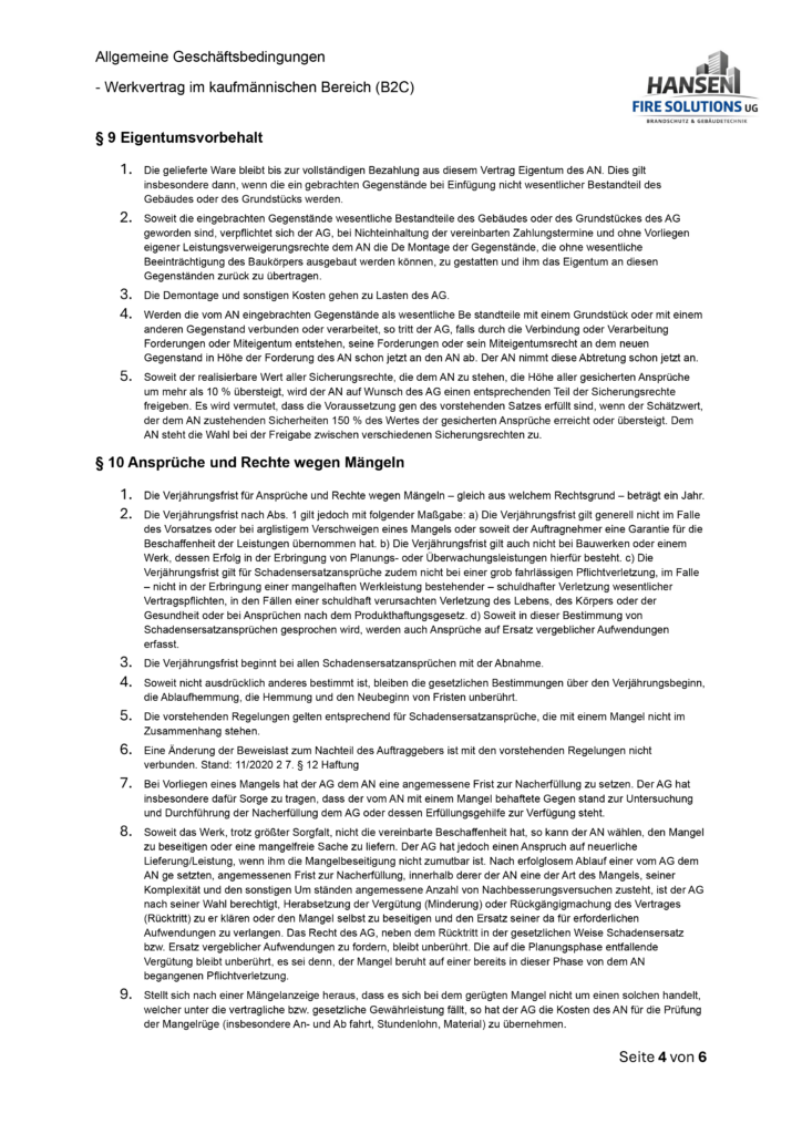 Allgemeine Geschäftsbedingungen B2C Seite 4