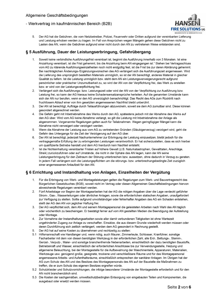 Allgemeine Geschäftsbedingungen B2B Seite 2