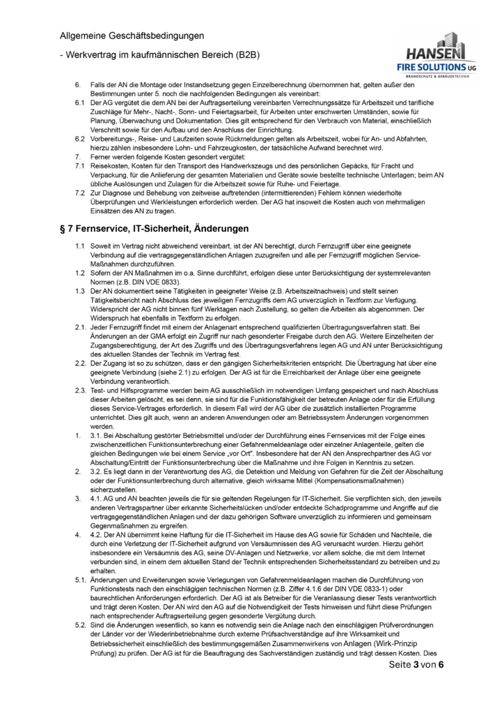 Allgemeine Geschäftsbedingungen B2B Seite 3