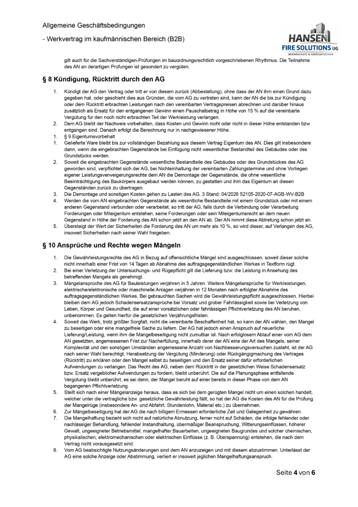 Allgemeine Geschäftsbedingungen B2B Seite 4