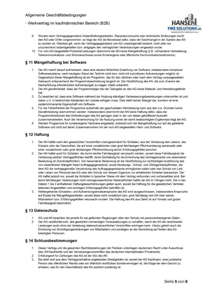 Allgemeine Geschäftsbedingungen B2B Seite 5